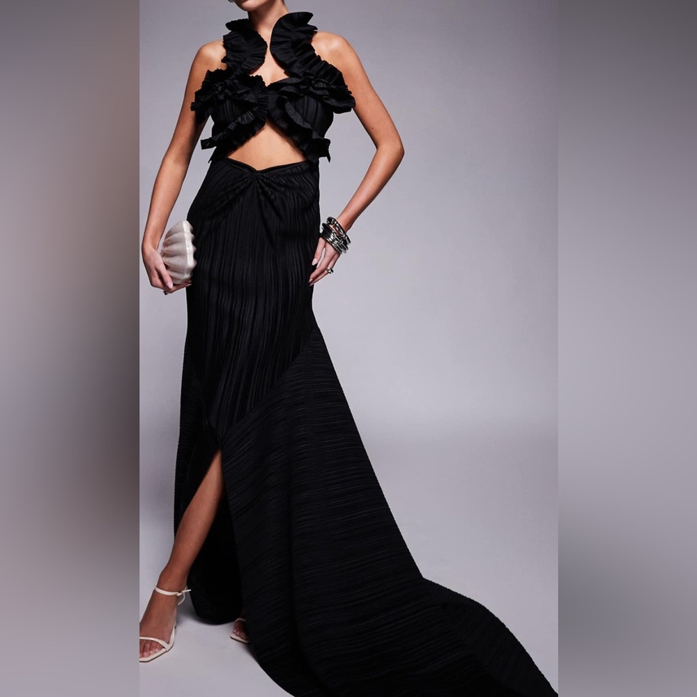 Black Ruffled Maxi Dress
